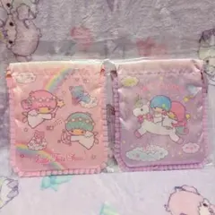 キキララ　リトルツインスターズ　フリル巾着 2種セット キデイランド 巾着