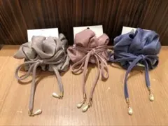 ピンクリボンシュシュ パール付き　リュッカ　ハートダンス