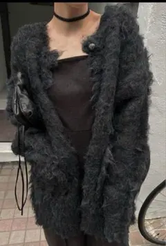 ウィルフリー brushed reversible lightly knit