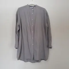 UNIQLOバンドカラーシャツ　グレー　長袖　XLサイズ