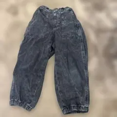 120cm GU デニムワイドワークジョガーパンツ