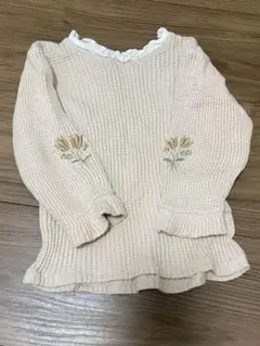 mamaraku/長袖カットソー/襟フリル/80