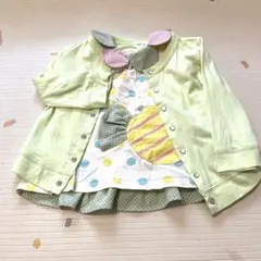 ベイビーチアートップスandセンスオブワンダーカーディガン