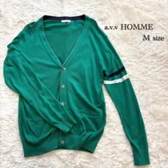 【a.v.v HOMME】 Vネックカーディガン グリーン メンズ Mサイズのサムネイル