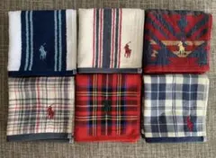ラルフローレンハンドタオル　ガーゼハンカチRALPH LAUREN 六枚セット