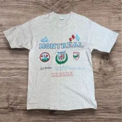 90s MONTREAL Ｔシャツ L相当 カナダ製 シングルステッチ グレー