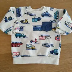 車両プリント トレーナー 80cm