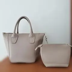 ピンクベージュ トートバッグ ポーチセット