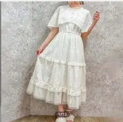 DearMyLoveプチハイネックシアーチェックティアードロングワンピース