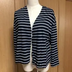 セール！新品未使用★ AZUL カーディガン ボレロ　ブルー　紺　ストライプ　S