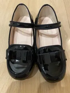 リボン付きブラックフォーマルシューズ 18cm