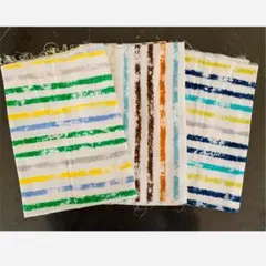 ダブルガーゼ　生地　ボーダー　ストライプ　はぎれ　カットクロス