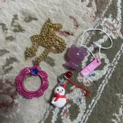 レトロ　セボンスター　サンリオプレミアムマスコット　キティ　雪だるま　ストラップ