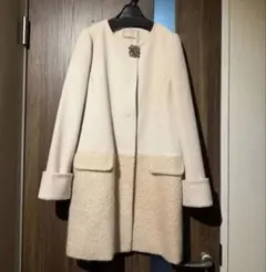 定価49,350円　華やか❤️ビジューブローチ切替コートアプワイザーリッシェ