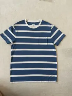 極美品 チャレンジャー 24SS ボーダー ポケット Tシャツ ネイビー L 