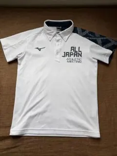 MIZUNO ALL JAPAN ポロシャツ ホワイト ネイビーのサムネイル