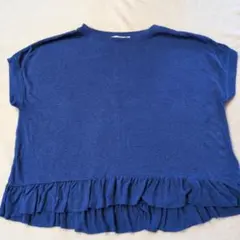 niko and ... ブルー フリル裾 半袖Tシャツ