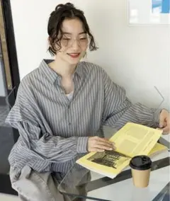 ニコアンド　プレミアムローンワイドシャツ