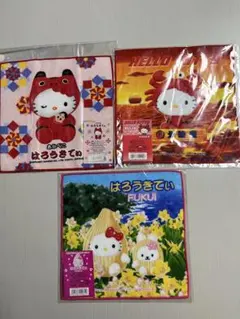 ハローキティ タオルハンカチ（北陸・福井・あかべこ）