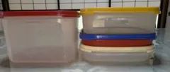 Tupperware MMスクエア薄型 、#1、 #2 合計4個【中古品】のサムネイル