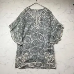 グレースコンチネンタル ペイズリー柄 スパンコール刺繍 チュニック ワンピースSのサムネイル