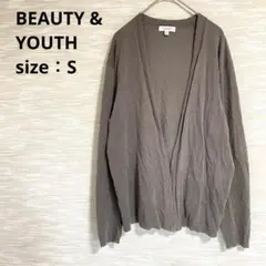 BEAUTY & YOUTH リネン混ラップカーディガン【S】長袖 羽織 グレーのサムネイル
