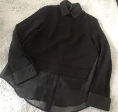 ルシェルブルー えりつきトップス シャツドッキングプルオーバー シアー　38