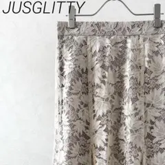 JUSGLITTY ロングフレアスカート 花柄 総レース ウエストゴム 裏地付きのサムネイル