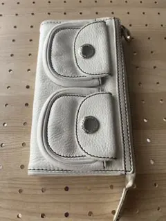 マークバイマークジェイコブス 財布 ポケット 白 ストライプ ファスナー