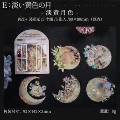 【同梱価格120円】　月のホログラムPETシール　コラージュ素材　E