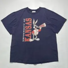 90s ルーニーテューンズ USA製 ビンテージTシャツ L 紺 .☆8819B