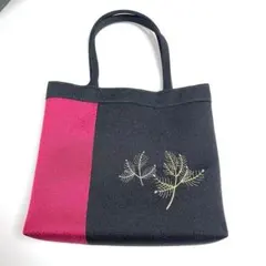 和風 刺繍 ハンドバッグ 和柄 和装 黒 赤 お出かけ バッグ レディース