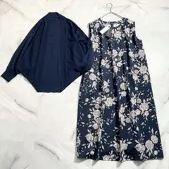 M18740 未使用　アンコキーヌ　ニットボレロ付きワンピース　3L