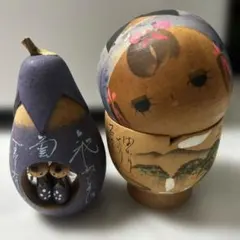 3F 【希少・作者銘有】創作こけし 佐々木美穂作 「はるのの」 蝶々