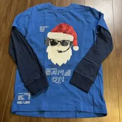 今日だけ特価！【130】サンタTシャツ 重ね着風長袖 next