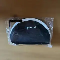 【新品未使用】agnès b. ラウンド型ポーチ ブラック