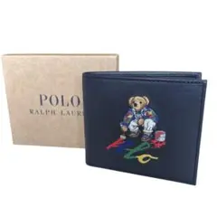 ⭐︎新品⭐︎Polo Ralph Lauren ポロベア刺繍 二つ折り財布 ネイビー