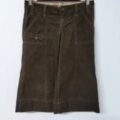 エルイーアイ ガウチョパンツ ワイド 茶 M 綿 秋冬 お出かけ カジュアル