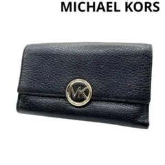 【MICHAEL KORS】マイケルコース レザー　二つ折り財布　 ブラック 黒