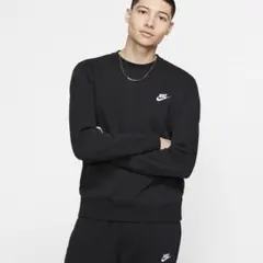 【半額】 NIKE スウェット ブラック オーバーサイズ 刺繍ロゴ タグ付