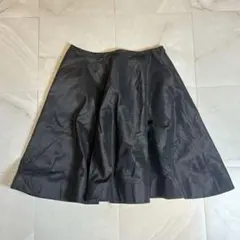 高級 ラルフローレン 9 オールシルク100%シワ加工スカート 黒 左ジップのサムネイル