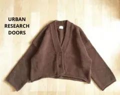URBANRESEARCH DOORS　ローゲージショートカーディガン　ブラウン