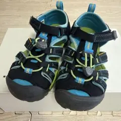 KEEN キッズサンダル ブラック/ブルー/グリーン