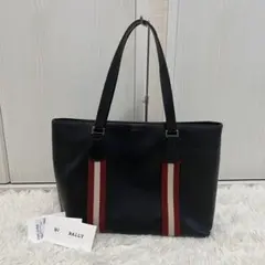 良品　BALLY バリー 大容量 トートバッグ ストライプ レザー
