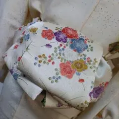 長尺大人の兵児帯半幅帯ハンドメイド澪No2271着物リメイク正絹カラフル花柄