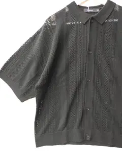 新品　レイジブルー　RAGEBLUE 透かし編み　ニットカーディガン