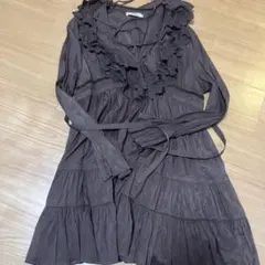 いぎー様専用SNIDEL ブラウンフリルひざ丈ワンピース