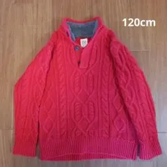 GAP KIDS ケーブル編みセーター 6-7サイズ レッド 120cm