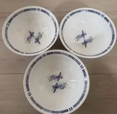 ラーメンどんぶり 3枚セット 鳳凰柄 中華丼 22cm 昭和レトロのサムネイル