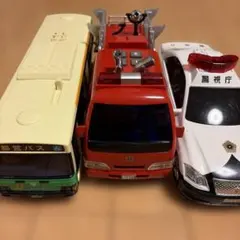 ノンステップバス・消防車・パトカー ミニカーセット